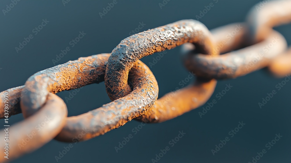Close-up of Rusty Metal Chain Links Close-up of Rusty Metal Chain Links