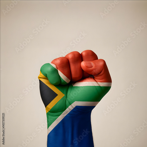 First painted with the South African flag