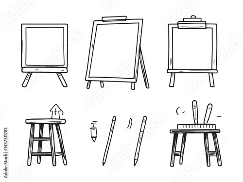 Dry-Erase Board line art icon artistic vector illustration