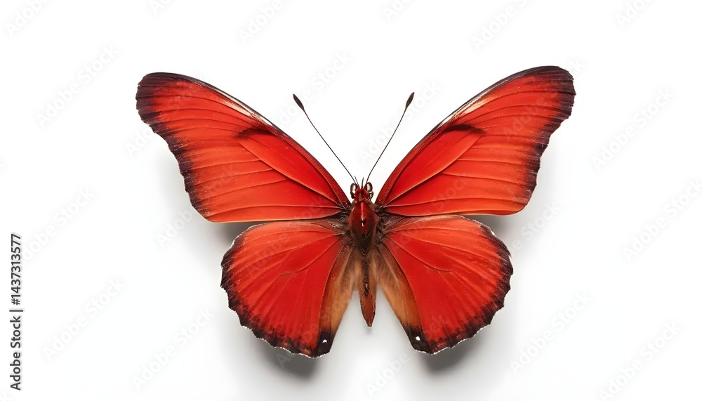 Fototapeta premium Vibrant red butterfly display natural habitat macro photography bright environment close-up nature's beauty