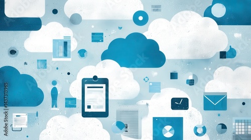 Cloud Task Management Illustration
