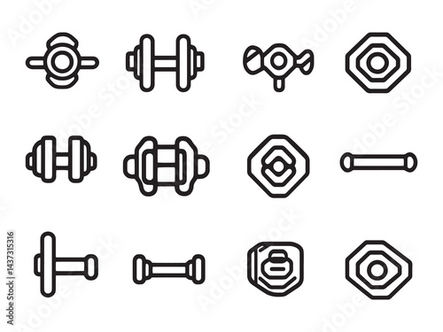 Wallpaper Mural Dumbbell line art icon vector illustration for gym Torontodigital.ca
