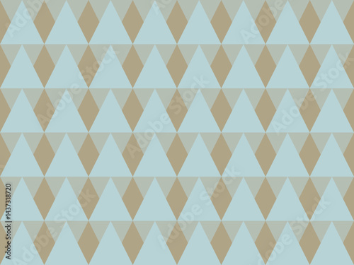 abstract geometric background. Seamless geometric blue triangle with beige color background