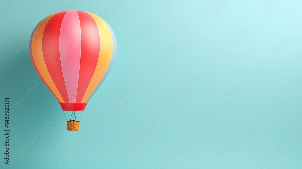 Fototapeta premium hot air balloon on blue background