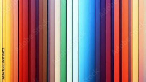 Iridescent colored vertical stripes abstract looping background