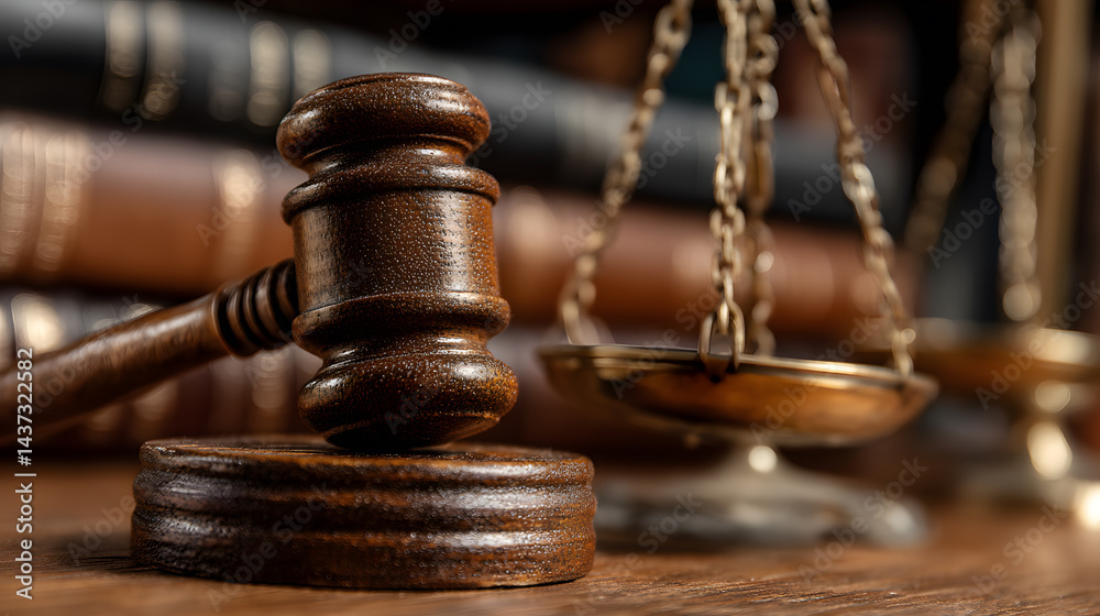 Justice Symbolism: Gavel, Scales, and Legal Books Justice Symbolism: Gavel, Scales, and Legal Books