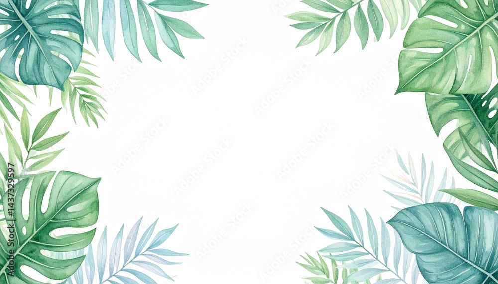 Naklejka premium 葉っぱのフレームイラスト