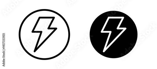 Electricity icon in black color for website or app.