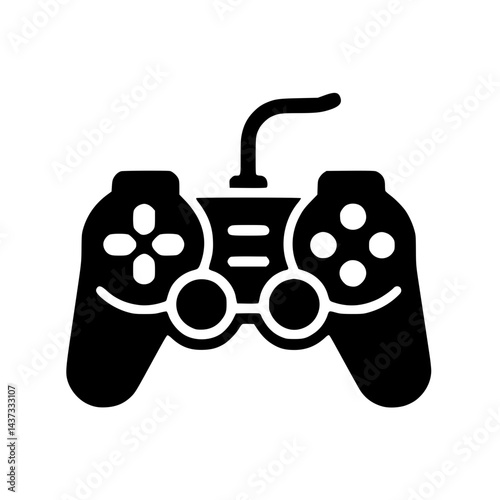 Minimal Gamepad Icon – Black Solid Vector for Gaming and Console Projects