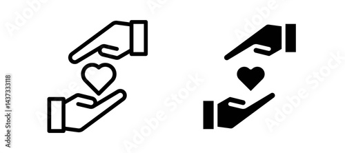 Philanthropy icon in black color for website or app.
