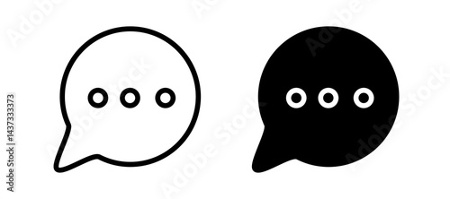 Comments icon in black color for website or app.