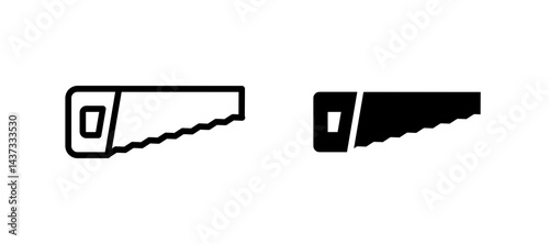 Saw icon in black color for website or app.