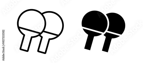 Ping pong icon in black color for website or app.