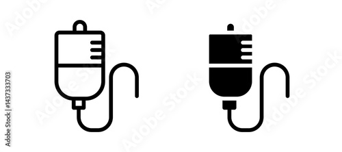 IV drip icon in black color for website or app.