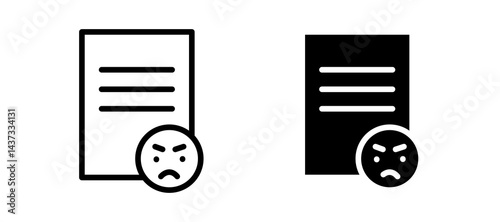 Complaint icon in black color for website or app.