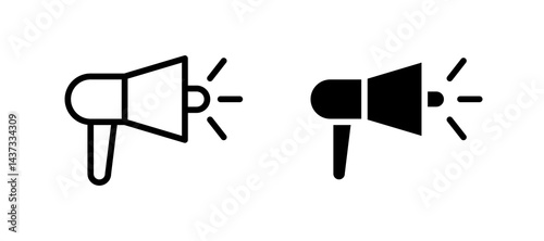 Promotion icon in black color for website or app.