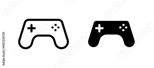 Game controller icon in black color for website or app.