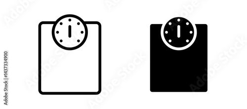 Weight scale icon in black color for website or app.