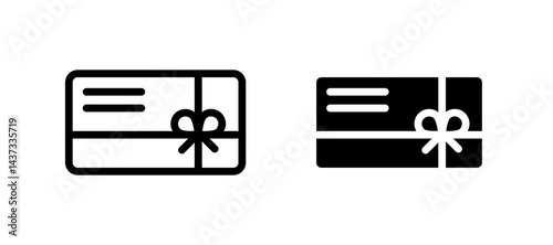 Gift card icon in black color for website or app.