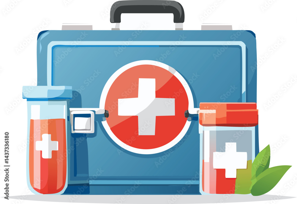 Obraz premium first aid box vector illustration
