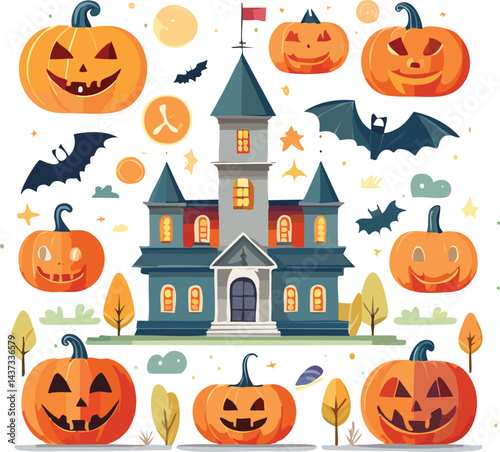 hallowen set vector illustration