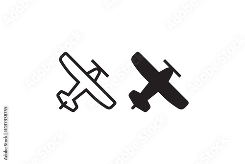 Minimalist airplane icon for aviation and travel Vector