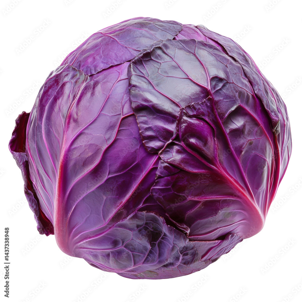 Obraz premium Outdoors food photography fresh red cabbage harvest close-up