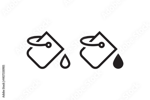 Minimal paint bucket icons for design tools Vector