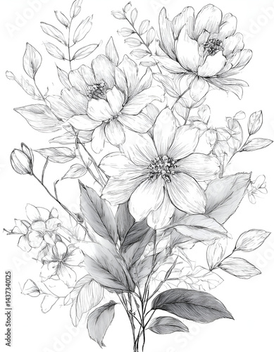 Flowers and leaves, watercolor, can be used as greeting card, invitation card for wedding, birthday and other holiday and summer background.
