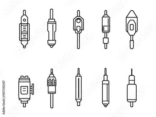 Electric Screwdriver line art icon vector symbol drawing
