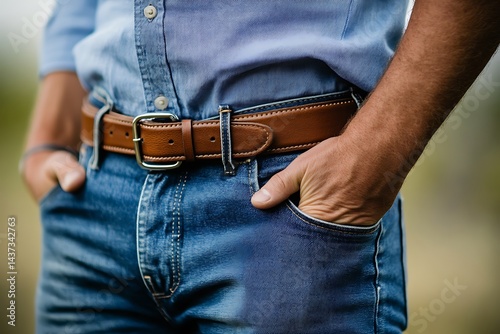 Man Wearing Denim Jacket Outdoors by Campfire, Casual Night Style