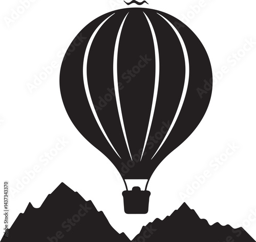 air balloon in the air, balloon, air, sky, hot, travel, fly, vector, hot air balloon, illustration, flying, balloons, basket, transportation, adventure, transport, fun, cloud, design, icon, airship, f