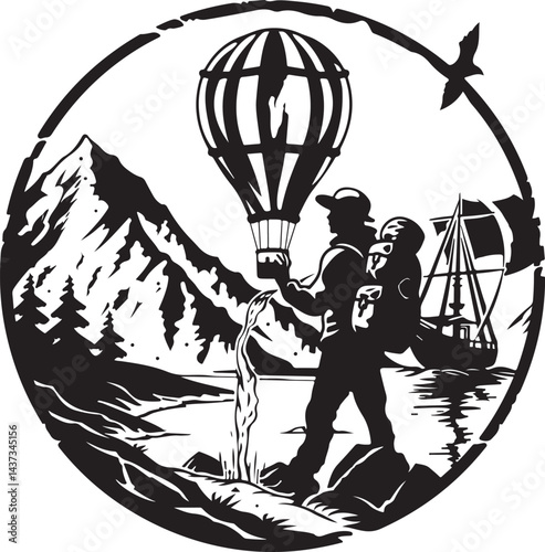 air balloon silhouettes