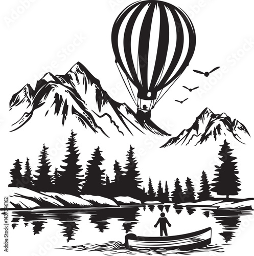 air balloon silhouettes