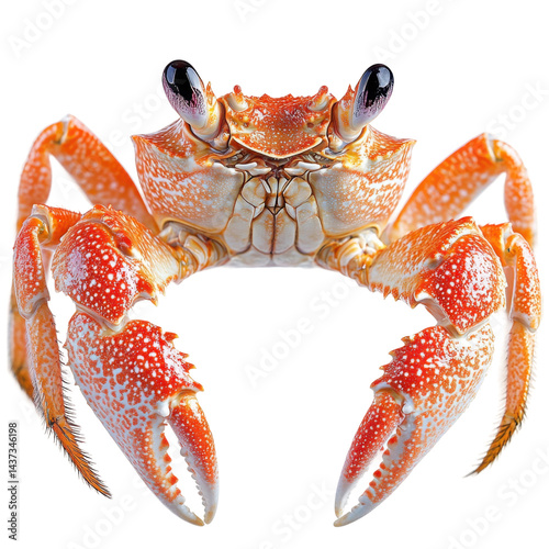 Close-up crab behavior on the coastal shoreline marine photography