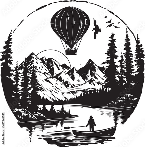 air balloon silhouettes