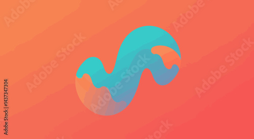 Abstract gradient wave design in blue and orange creates a modern fluid background for creative projects and graphic design