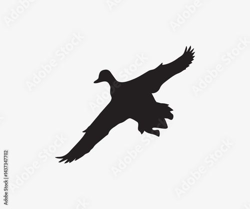 silhouettes of flying duck vector illustration art