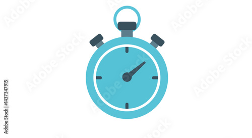 Blue stopwatch icon illustration for time management and productivity projects
