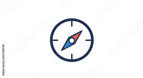 Compass icon pointing north for navigation and travel adventure graphic design element showing direction and orientation Free Download Compass icon pointing north for navigation and travel adventure graphic design element showing direction and orientation - GFXLoad