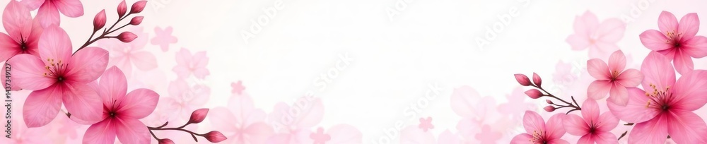Soft pink flower frame with watercolor accents, artistic, delicate Soft pink flower frame with watercolor accents, artistic, delicate
