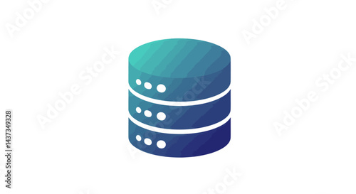Database storage concept showing data management with gradient colors and simple design for web development and data analysis