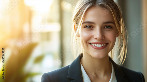 Professional woman working in modern office environment, engaged in business tasks and career development.