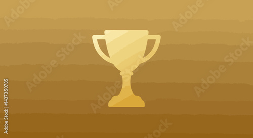 Golden trophy symbol on warm gradient background representing success and achievement in business or sports