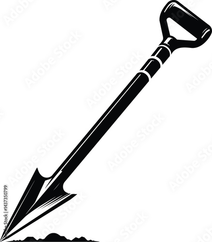 Sleek Dibber Silhouette Ready to Pierce Soil