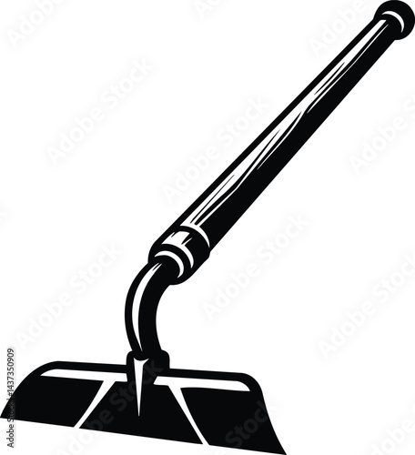 Gardening Hoe Silhouette Freshly Pulled From The Soil
