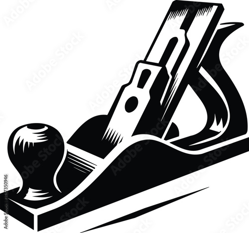 Classic Jack Plane Silhouette Vector in Dynamic Angled Pose