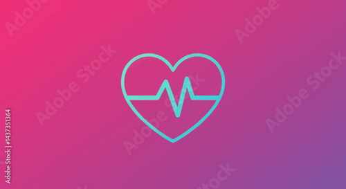 Heartbeat symbol in bright colors illustrating healthcare and wellness concept for a modern medical background design