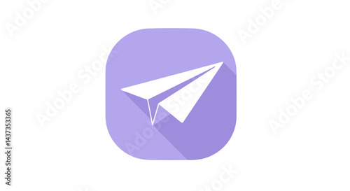 Paper airplane icon on pastel purple background symbolizes sending messages and communication for modern design and apps