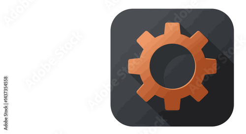 Settings and configuration concept with gear icon on dark background symbolizing adjustment and technological process for website or app